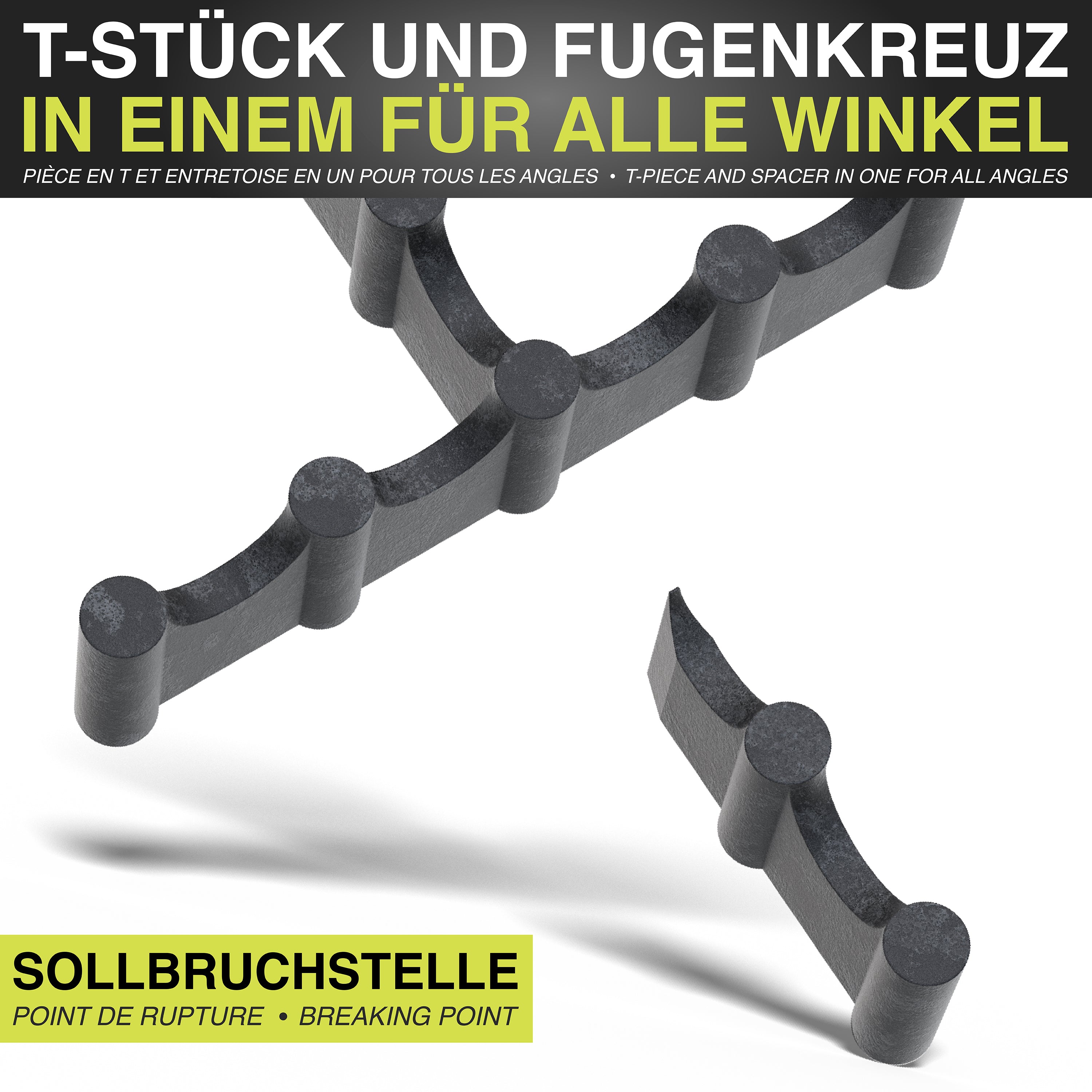 Fugenkreuze | 3mm - 150 Stück | für Terrassenplatten und Betonplatten